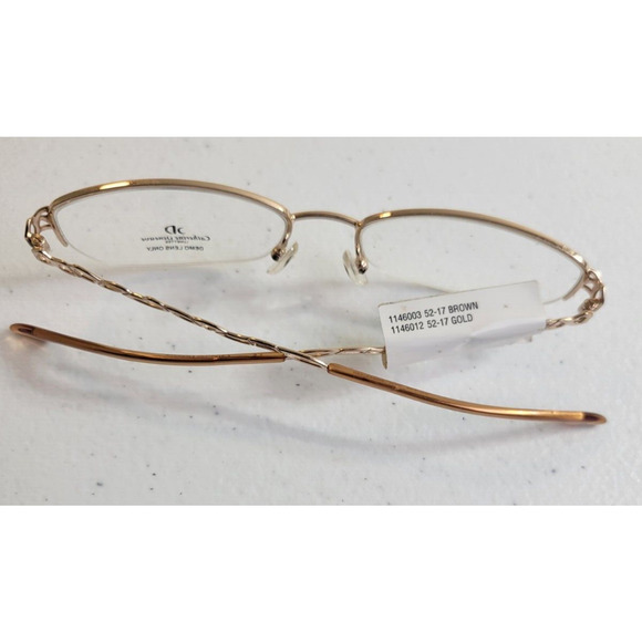 Catherine Deneuve Lunette Rose Gold Tone Frame Women's Eyeglasses Tester - Picture 1 of 8